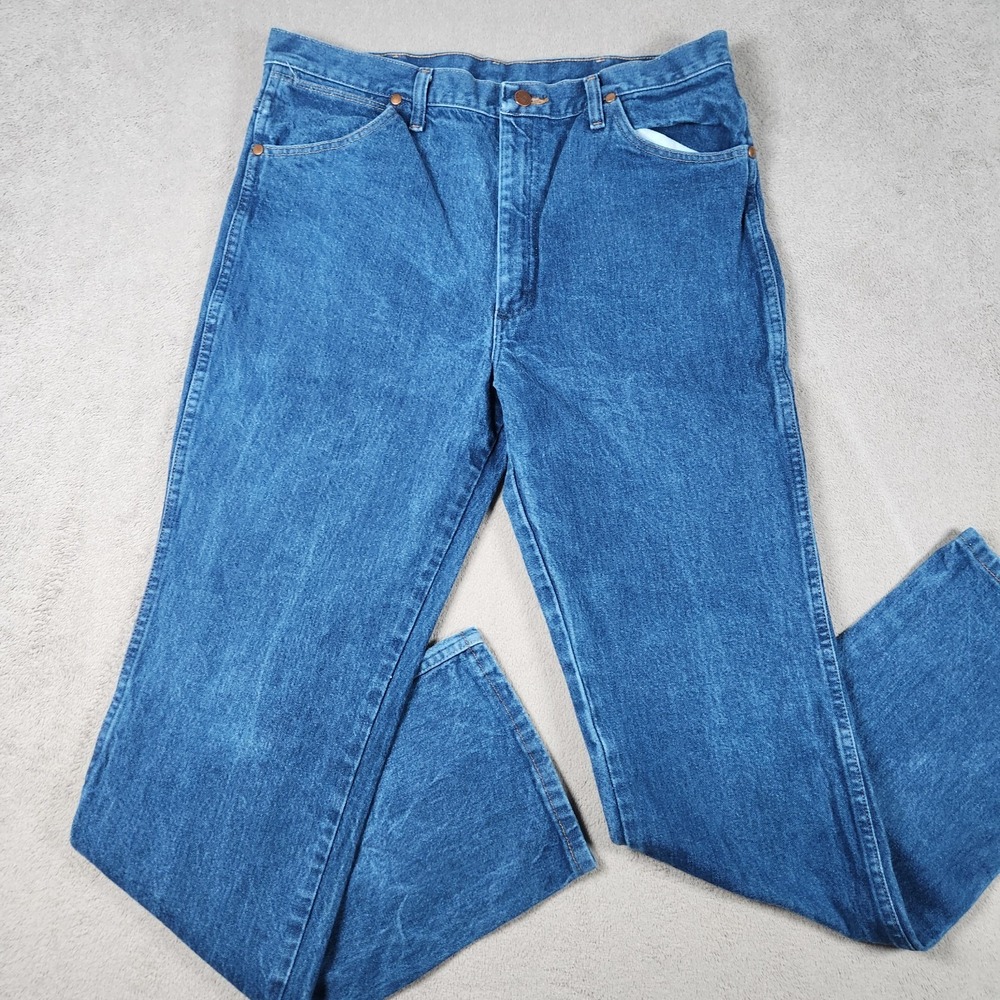 Wrangler Cowboy Cut Slim Fit Jeans Mens size 36x34 Denim 936PWD